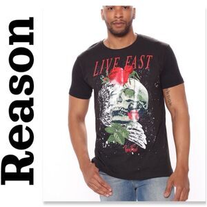 NWT Reason Brand Live Fast Short Sleeve Tee - Black